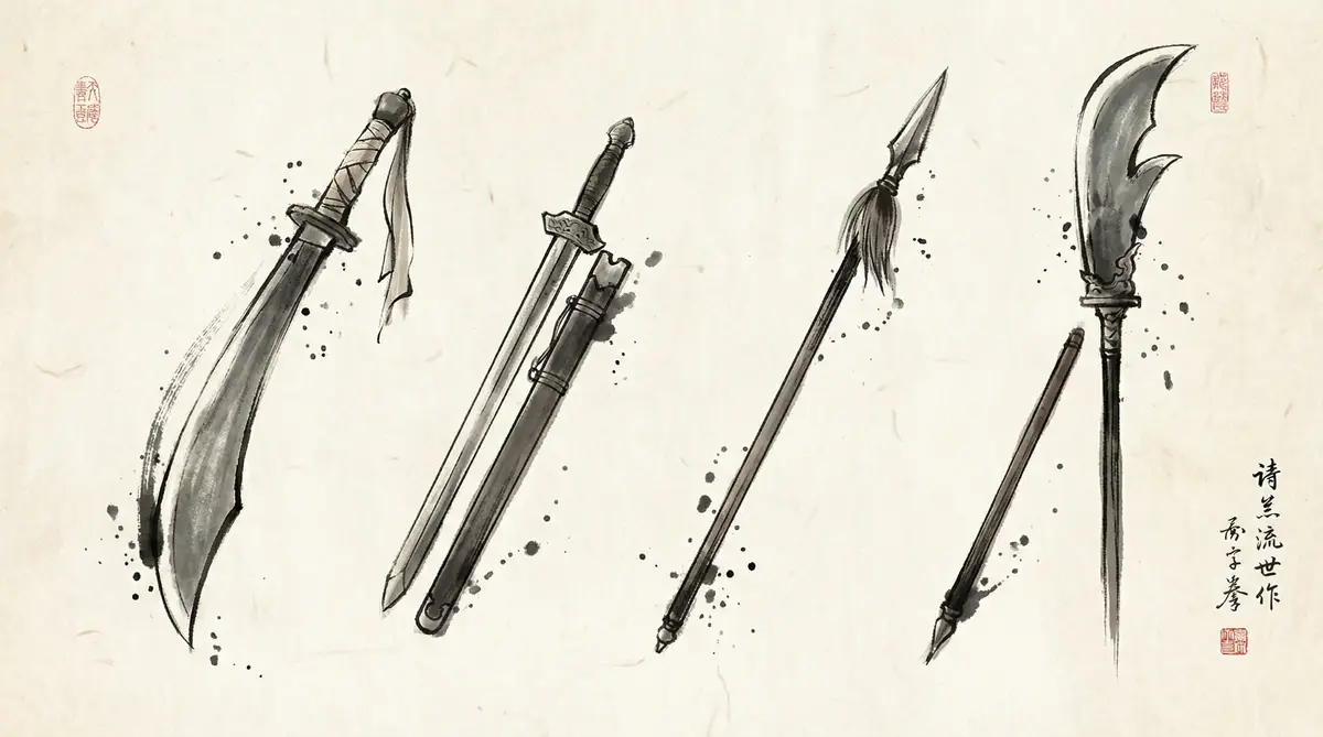 青龙偃月刀水墨图鉴 - 四虎视频